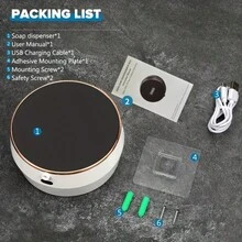 W1智能自动皂液器，智能感应泡沫洗手机，凝胶皂液器，壁挂式，USB充电 - 查看 11
