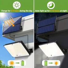 400LED Outdoor Solar Wall Light, With Motion Sensor Lighting, LED Cool White Solar Floodlight, IP65, High Brightness Solar Street Light, Larger Solar Panel, Easy To Install, Super Bright, Auto ON/OFF, For Porch, Courtyard, Garage, Fence, Path - 400LED - View 3