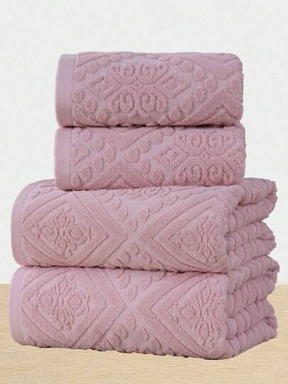 QIBHI 1/2/3pc Jacquard European Style 100% Cotton (Lightweight, Convenient) Choose 1 Bath Towel Or 1 Face Towel, Soft Cotton Washcloth, Beach Towel, Soft Skin-Friendly Bath Towel, Suitable For Bathroom, Hotel, Gym, Travel, Gifts, Salon, Sports, Outdoor, Beach, School, Back To School, Travel Accessories, Home Essentials, Towels, Skin Care