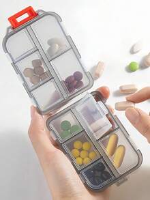 Double Layer Portable Pill Box Weekly Travel Pill Organizer Transparent Medicine Storage Box Pill Case Travel Beach Vacation Back To School - Multicolor - View 3