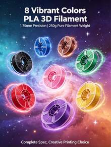 1PC 250g 1.75mm PLA 3D Printer Filament, Premium 3D Printing Filament Spool With Box, 8 Colors Available, 400g Total Weight 3D Printing Consumables - View 1