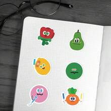 60 Pieces Of Cute Cartoon Fruit Sticker Paper, Water Cup Notebook Luggage Box Waterproof Decorative Stickers, Notebook Stickers, Tablet Decorative Stickers, Gift Sealing Stickers - Multicolor - View 4