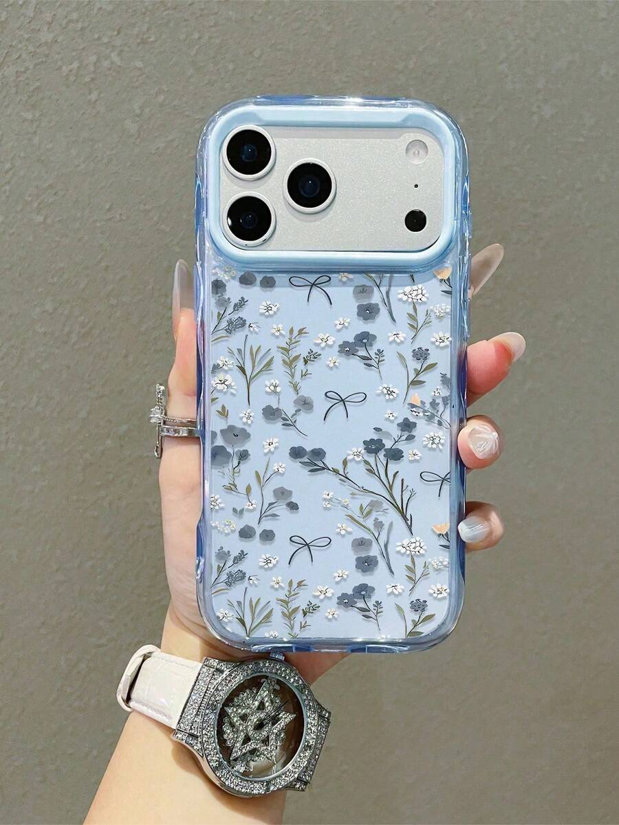 1 Fashionable Phone Case Does Not Include A Lanyard Or Stand, Petal Blue! Fresh Floral Transparent Blue Shell, High Transparency TPU, Light Blue Floral Bow Tie Phone Case Compatible With IPhone 16 15 14 13 12 Professional Max 11, Korean Cute Shockproof Phone Case, Light Blue Wave Embroidered Frame, Healing Light Blue Floral Case, Soft Girl Feeling Protective Phone Case Compatible With IPhone 17/17 Pro/17 Professional Max/17 Air Holiday Gift, Compatible With IPhone 17 Professional Max, Compatible With IPhone 13, Compatible With IPhone 15, Compatible With IPhone 16 Phone Case, Lightweight & Slim Floral Transparent Shell - Blue 15 - 查看 1