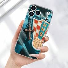 Funda para teléfono - Estilo cruzado - Impresión 2D estilo croata - Resistente y duradera |   Protección de la cámara |   Protección corporal |   Agradable para la piel y antideslizante |   Moda de lujo, impresión UV adecuada para iPhone 17/16/15/14/13/12/11/Plus/Pro/Max - Funda suave de TPU transparente, ofrece protección contra golpes, ideal para regalos, eventos navideños y actividades de invierno. Regalo para el Festival de los Fans. - Color mixto 1 - Ver 1