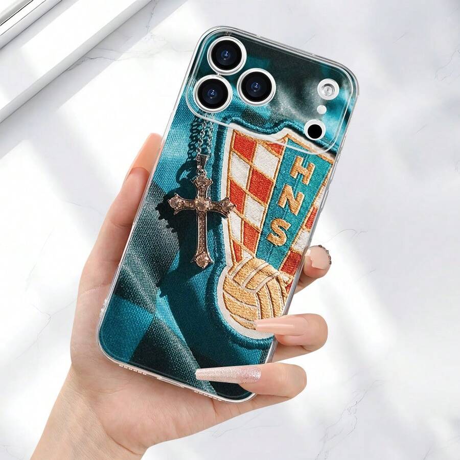 Funda para teléfono - Estilo cruzado - Impresión 2D estilo croata - Resistente y duradera | Protección de la cámara | Protección corporal | Agradable para la piel y antideslizante | Moda de lujo, impresión UV adecuada para iPhone 17/16/15/14/13/12/11/Plus/Pro/Max - Funda suave de TPU transparente, ofrece protección contra golpes, ideal para regalos, eventos navideños y actividades de invierno. Regalo para el Festival de los Fans. - Color mixto 1 - Ver 1