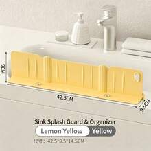 2-In-1 Multifunctional Leak-Proof Splash Guard Organizer Rack, Silicone Perforated Draining Design For Kitchen And Bathroom Sink, Storage For Cleaning Tools And Small Items - Non-Slip Suction Cup Base - View 14