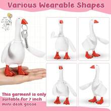 1-2pcs Mini Desktop Goose Wing 7-Inch Magnetic Funny Goose Sculpture Decoration, Posable Magnetic Duck Sculpture Desktop Key Holder Decor (Cute) - A - View 4