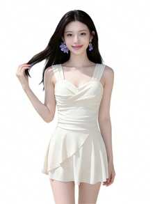 Women Swim Dresses - Off-white - View 2