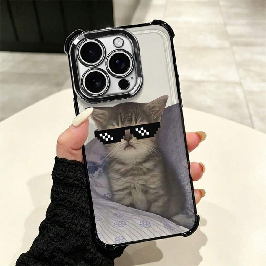 Cat-Shaped Phone Case With A Modern Design And Full Drop And Scratch Protection, Suitable For Multiple Mobile Models Such As The Galaxy A Series Up To The Pro Max (Including Mini, Plus, Pro, Pro Max, And Pro Max), Galaxy A And S Series (A03, A04, A04e, A05, A06, A12, A15, A22, A32, A34, A35, A54, A55, S23, S24 Ultra), Moto G52, G54, G84, Poco C40, C65, M5s, M6 Pro 4G, X5, X6, X6 Pro, And  9A, A3, Note 11 4G. This Comfortable And Durable Case Is Ideal For Everyday Personal Use. - 黑色 - 查看 1