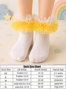 1 Pasang Kaos Kaki Pendek Jala Renda Gaya Putri untuk Anak Perempuan, Kaos Kaki Tutu Jala Berumbai Dua Warna untuk Tari dan Pertunjukan - Putih - View 4