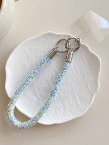 1pc High-Quality Coral Fleece Colorful Wrist Phone Lanyard, Short Fuzzy Winter Phone Anti-Lost Strap - Multicolor - View 3