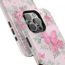 24h Shipping From DE Apple 17 16 15Pro Max PlusPink Butterfly Flower Phone Case |   Magnetic Shockproof Case 23 24 25 26 - 白色 - 查看 10