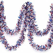 USA Independence Day Red White Blue Party Garland July 4th Decoration Tinsel American National Day Decoration Star Garland 2M/Pc - Red, White and Blue Theme - View 17
