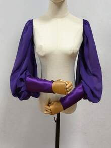 1pc White Chiffon Puff Sleeve Long Bridal Decorative Sleeve Cuffs With Elastic - Multicolor - View 23