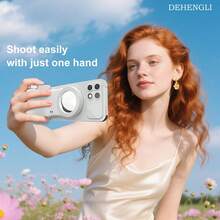 Magnetic Phone Camera Grip With Wireless Remote Control, Strong Magnetic Phone Handle Suitable For Smartphones, Portable Selfie Assistant, Compatible With Magnetic Fill Light, Ergonomic Camera Shutter Grip For Vlog/Travel/Photography - White - View 5
