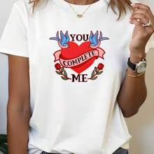 Printed T-Shirt For Men And Women - 白色 - 查看 1