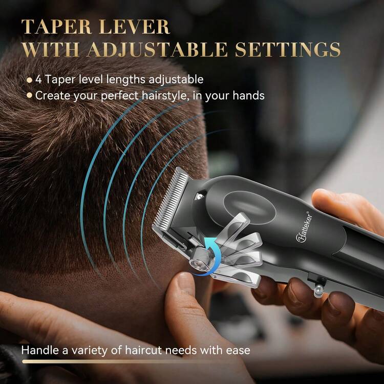Hatteker 1pc Multi-Level Micro-Adjustable Electric Hair Clipper, Home & Salon Use, Digital Display Hair Trimmer - View 5
