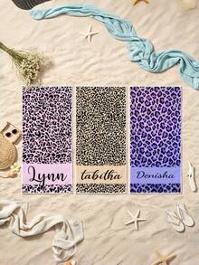 Customizable Leopard Print Beach Towel | Large Size Microfiber Quick-Dry, Ultra-Soft Fabric, Perfect For Camping, Surfing, Swimming, And Beach Fun, Polyester Material, Modern Style, Summer Essential - Multicolor - View 7