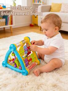 Learning Activity Cube, Baby Activity Cube With 3 Sensory Shape Blocks, Music Busy Board, Early Educational Toy, Montessori Toy Suitable For 1-2 Year Old, 1st Birthday Gift - Multicolor - View 6
