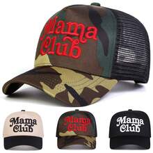 1pc Women "Mama Gang" Embroidered Baseball Cap, Fashionable Sports Trucker Hat, Adjustable Sun Protection Casual Mesh Cap, Suitable For Spring/Autumn Outdoor, Travel, Beach, Party - Multicolor - View 9