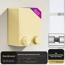 1 pieza Cuerda de tender invisible retráctil, tendedero para interior/exterior, cuerda de acero inoxidable ajustable, percha de lavandería para baño/balcón, diseño antiviento y antideslizante, ideal para el hogar, hotel, alquiler, secado de ropa y toallas, solución de almacenamiento oculto y ahorro de espacio - Multicolor - Ver 6