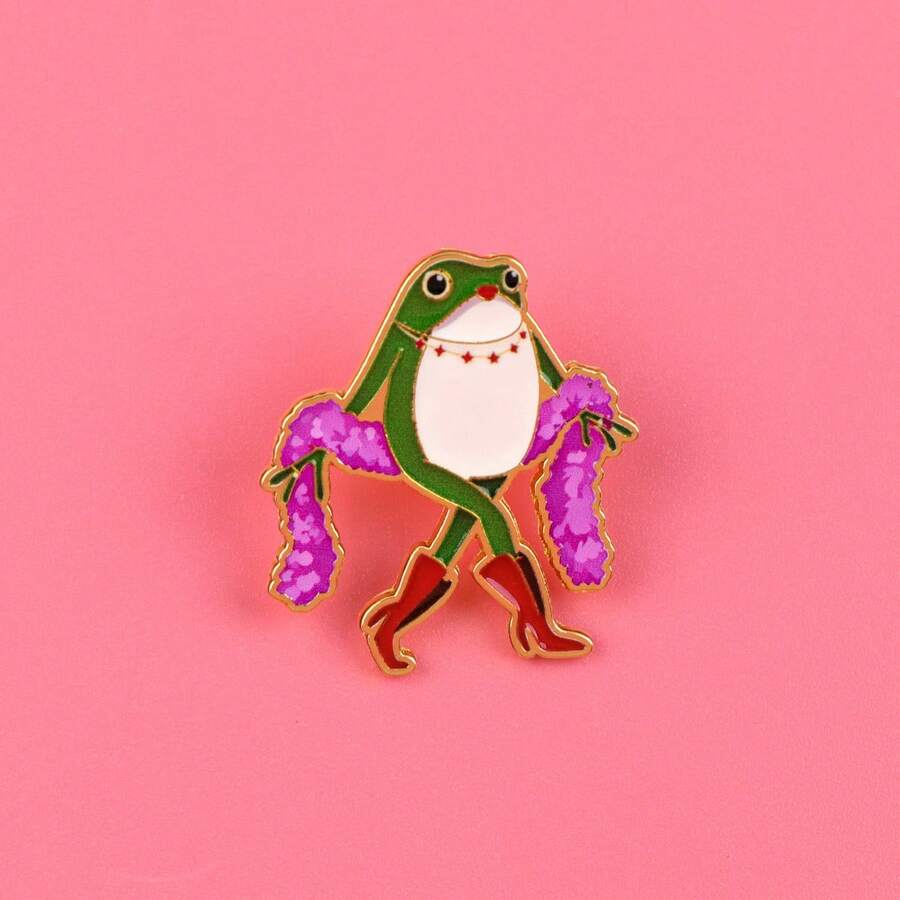 Cute Frog Enamel Brooch, Fashion Lapel Pin Badge, Backpack & Clothing Accessory, Animal Jewelry, Gift For Friends
