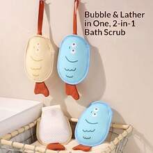 Cartoon Popsicle Bath Sponge Scrubber, Foaming Bath Sponge With Cute Smiling Face - Multicolor - View 2