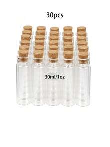 20/30個 1盎司透明玻璃瓶 附軟木塞 DIY手工玻璃管 適用於調味料容器、漂流願望瓶、植物標本瓶、粉末瓶、糖果瓶、園藝裝飾、婚禮裝飾、居家吊飾、節日禮物 - 彩色 - 查看 10