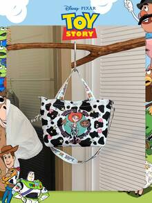 1 Pc Disney Officially Licensed Toy Story Aliens/Buzz Lightyear/Jessie Print Tote Bag,Adjustable Shoulder Strap Crossbody Bag,Lightweight Handbag,For Women/Girls/Youngster/Fans,Iadies For Daily/Shopping/Going Out/School/Travel - Multicolor - View 13