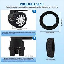 8pcs Silicone Luggage Wheel Covers, Noise Reduction, Floor Protection, Smooth Rolling, Wear-Resistant Travel Accessories, Multiple Colors For Easy Identification - Multicolor - View 6