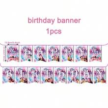 81件K-POP女團主題派對套裝，適合10人使用，一次性生日派對餐具，包含盤子、杯子和餐巾紙。節日裝飾用品，適用於露營、野餐、後院燒烤和派對裝飾，粉絲的完美禮物。 - 彩色 - 查看 7