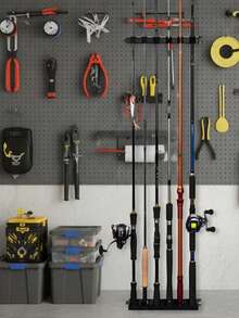 1Set Easy Install ABS Fishing Rod Holder Wall Mount Foam Protection Fishing Pole Storage Rack Garage Sports Organizer - Multicolor - View 6