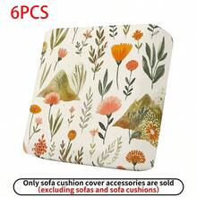 1 pieza/2pcs/6pcs/8pcs Juego de Funda de Sofá Exterior con Estampado Digital Floral Pastoral, (Solo Funda de Sofá, Sofá No Incluido) Protege Muebles de Sofá Decoración del Hogar Lavable a Máquina Funda de Cojín de Patio, Con Cierre de Banda Elástica, Funda de Cojín de Asiento de Sofá Exterior Funda de Sofá de Patio, Funda de Muebles de Patio, Funda de Protección de Muebles de Sala de Estar, Adecuado para Jardín, Parque, Cojines de Sofá Interior y Exterior, Sofá Seccional y Sillones - B - Ver 18