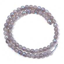 1 String Optimized Labradorite Beads With Blue Sparkle, 6/8/10mm Faceted Gemstone Spacer Beads, Suitable For DIY Jewelry Making, For Bracelets, Necklaces - Jewelry Craft Loose Beads Supply - Grey - View 16