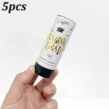 5pcs/1pc Graduation Confetti Popper Cannon Set, Gold & Black Graduation Party Confetti Shooter, Congrats Grad Celebration Supplies For Class Of 2026 Graduation Party Decorations, Graduation Gift - Multicolor - View 9
