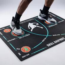 1pc Basketball Skill Grip Mat - Footwork Training Pad With Step Guidance, Anti-Slip For Dribbling & Shooting Drills,Basketball Footwork Training Mat - Marked Step Positions (Open Stance/Drop/Reset), Non-Slip Skill Practice Pad - Black - View 7