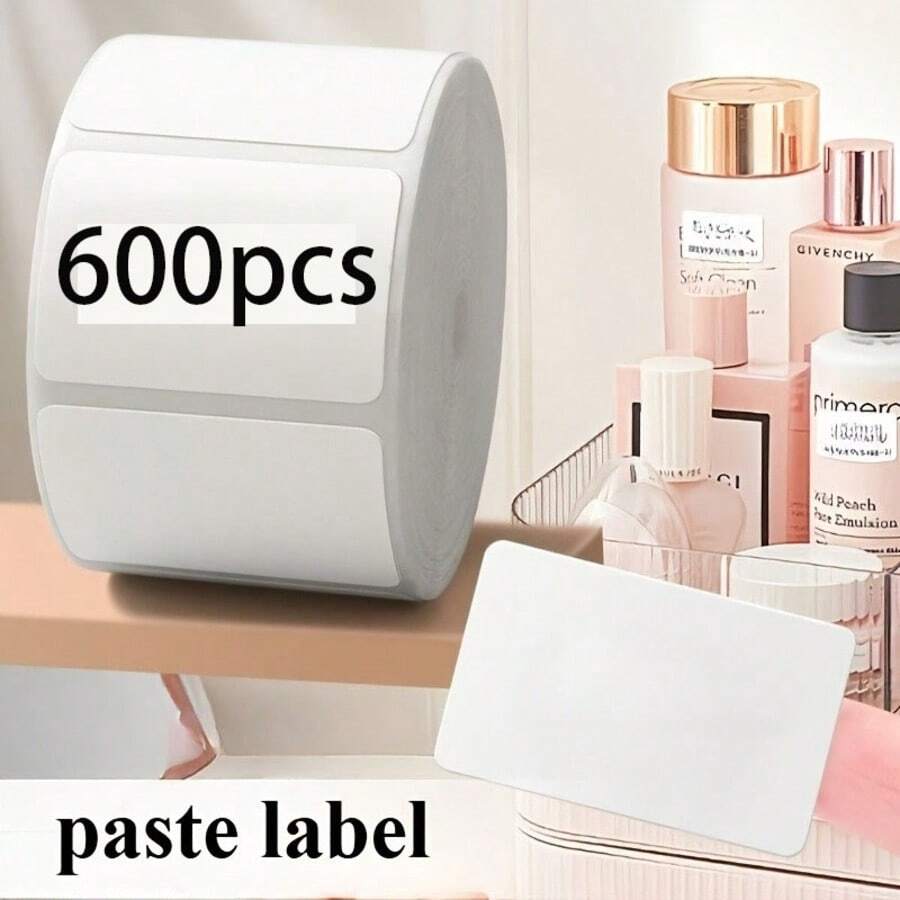 600 Sheets Self-Adhesive Labels Suitable For Home & Office - Easy-Tear Writable Removable Residue-Free Stickers - Suitable For Household, Business, Handwritten Markers, Classification Labels, Large Bottle Labels, Seasoning Labels, Can Labels
