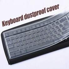 1 pieza Cubierta de teclado de silicona, protector de piel de teclado de computadora de escritorio transparente, se ajusta a teclados estándar de 104/107 teclas, protector de teclado a prueba de polvo y resistente al agua, adecuado para teclados con cable e inalámbricos, accesorio de computadora - Versión Universal - Ver 1