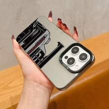1pc Racing Car Pattern Black & Silver Phone Case Compatible With Apple Phones - Multicolor - View 4