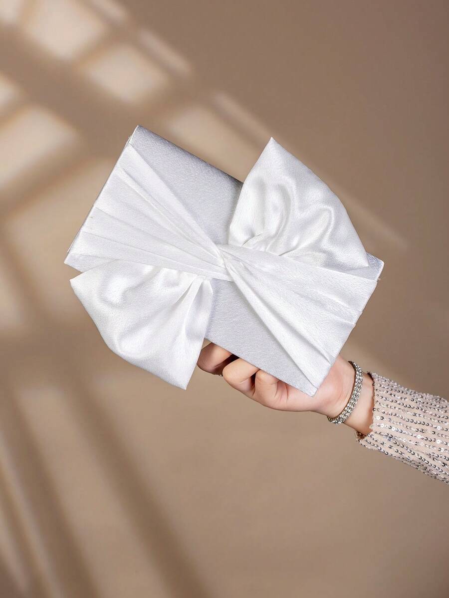 Satin Butterfly Shaped Clutch Bag, Suitable For Balls And Formal Occasions