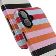 [24h Shipping From DE/FR/ES] [24-Hour On-Site Shipping] Apple 17 Pro Max Plus Colorblock Striped Phone Case| Multicolored Retro Stripes| Bright Colorful Pattern| Shiny Durable Case 23 24 25 26 - 圖片1PCS - 查看 8