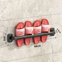 No-Drill Hanging Shoe Rack, Bathroom Slipper Rack, Wall-Mounted No-Drill Shoe Rack, Wall-Mounted Bathroom Storage Rack, Behind-Door Slipper Rack - View 11