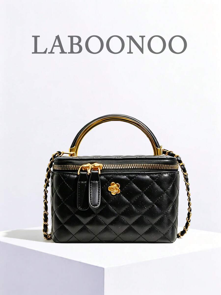 Solid Color Fashionable High-End Versatile Women Handbag & Shoulder Bag - Black - View 1