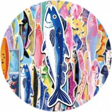 30PCS Colorful Marine Fish Series Bookmark Cartoon Aestheticism Creativity Hand Painted Sandfish Tuna Codfish Halibut Funny Stationery Paper Book Page Mark Card Bookmark - 1 Set - View 5