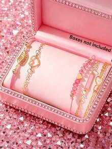 6/5pcs Kids Elegant Fashion Delicate LED Digital Display Electronic Watch, Paired With Leaf Bracelet Set, Suitable For Kids Birthday/Holiday Gifts, Kids Daily Wear Jewelry, Perfect For Kids Vacation, Back To School, Party, Travel Decor, Kids Ideal Gift, Great For Kids Valentine's Day (No Gift Box) - Multicolor - View 11