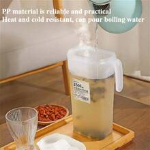 1pc Large Capacity Water Pitcher With Handle, Cold And Hot Water Jug, Airtight Beverage Container For Refrigerator, Coffee Pot, Home Juice And Tea Infuser, Suitable For Home Kitchen, Refrigerator Storage, Water Storage In Various Occasions - Clear - View 4