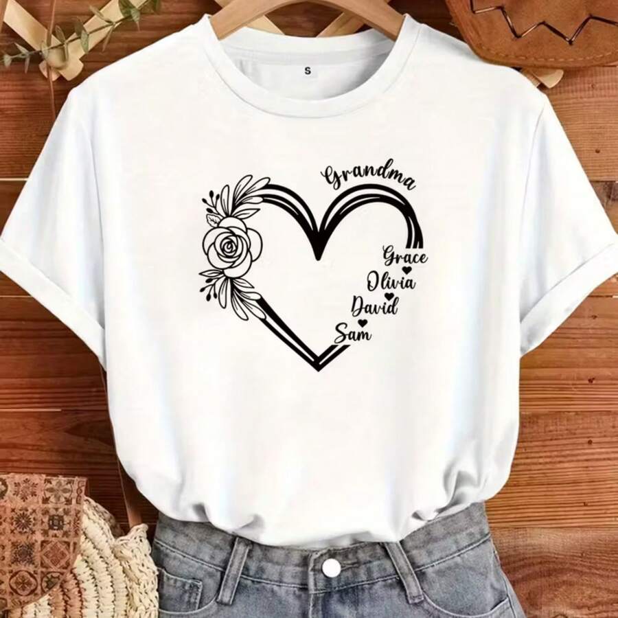 Printed T-Shirt For Men And Women - White - View 1