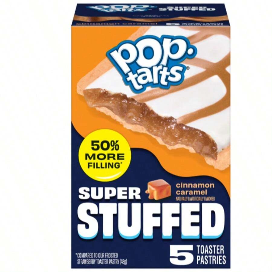 Pop Tarts Pop-Tarts Super Stuffed Cinnamon Caramel Toaster Pastries, 50% More Filling, Shelf-Stable, 10.9 Oz (5 Count) - Pastries - View 1