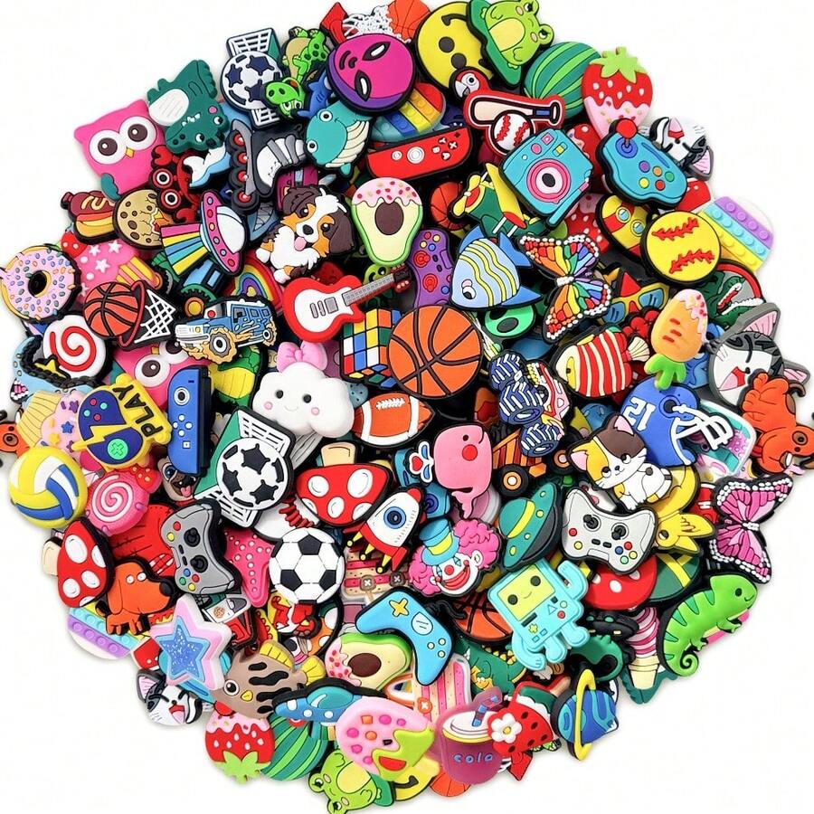 30,50,100 Pcs Shoe Charms For Boys, Girls: All-Different Decoration Pins Pack For Clogs & Shoes | Mystery Bulk Accessories Gift Box For Kids, Teens & Adults - 100 件 - 查看 1