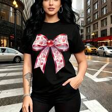 Camiseta de mujer con estampado vibrante y colorido inspirado en arte popular mexicano - camiseta casual de cuello redondo, ajuste cómodo y ligero, estilo bohemio y festivo - ideal para fiestas del Día de Muertos, reuniones familiares y regalo perfec - Negro - Ver 9